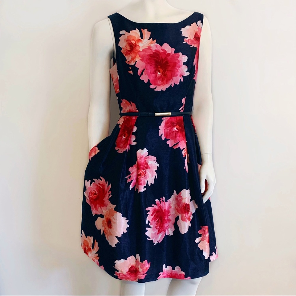 JESSICA HOWARD Cocktail Dress Navy Floral Size 10
